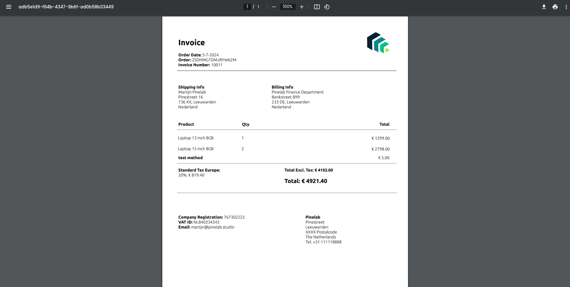 Invoice plugin screens Invoice plugin screens